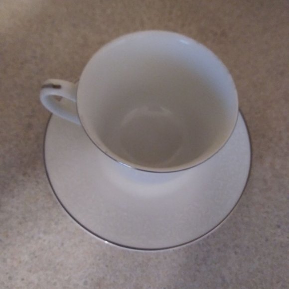 Grace Fine China Concerto Tea Coffee Cup White Silver Trim Japan - Picture 2 of 3